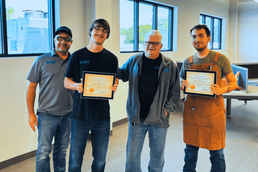 Apprentices choosing a career in manufacturing