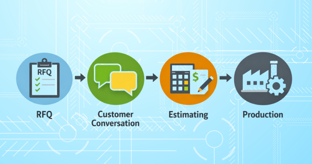 Technical grinding sales process before estimating